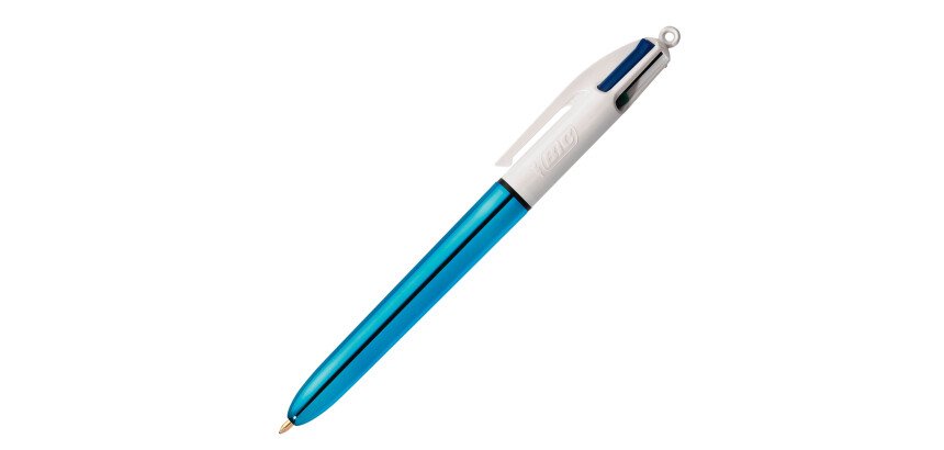 Bic 4 kleuren Shine balpen intrekbaar punt 1 mm - gemiddelde schrift