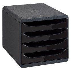 Module de classement Exacompta Big Box 4 tiroirs coffre noir