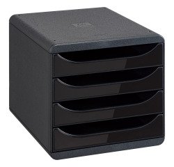Klasseerbox Exacompta Big Box 4 laden zwarte koffer
