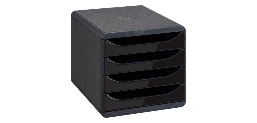 Klasseerbox Exacompta Big Box 4 laden zwarte koffer