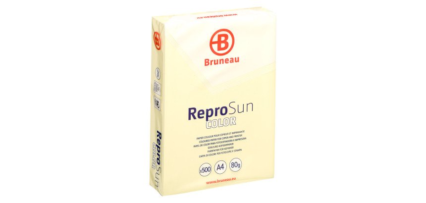 Papier A4 couleurs pastel 80 g Bruneau Reprosun - Ramette de 500 feuilles