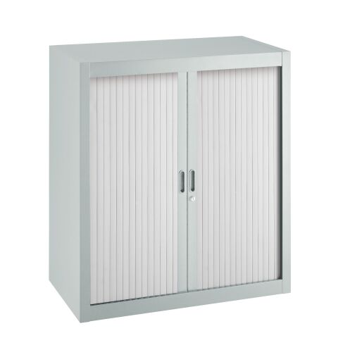 Armario de oficina metálico desmontable Budget Alt. 100 x An. 90 cm Gris Puerta persiana Gris