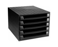 Module de classement Exacompta The Box gamme Skandi 5 tiroirs - Noir