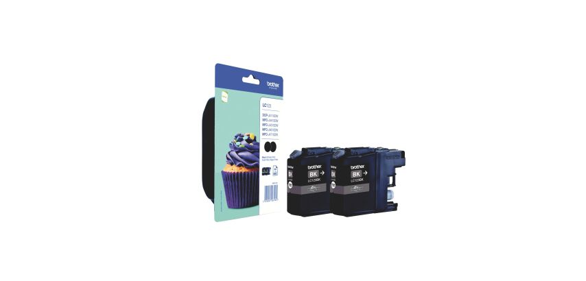 Brother LC123 Pack cartouche de 2 couleurs noire pour imprimante jet d'encre