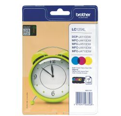 Brother LC125XL Pack de 3 cartouches couleurs haute capacité pour imprimante jet d'encre