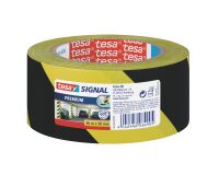 Cinta adhesiva de señalización Tesa Premium PVC 66 m x 50 mm amarillo / negro