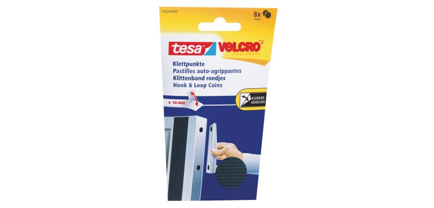 Boite de 8 pastilles velcro noir