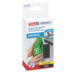 Bandes autoadhésives Velcro noire TESA
