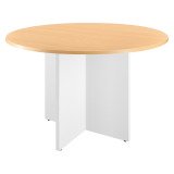 Table ronde 120 cm plateau hêtre pieds croix Essens