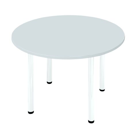 Mesa Redonda 120 cm Excellens Blanca Patas tubo Blanco