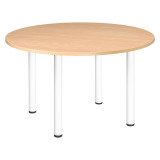 Table ronde 120 cm plateau hêtre pieds tube Essens
