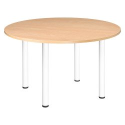 Table ronde 120 cm plateau hêtre pieds tube Essens