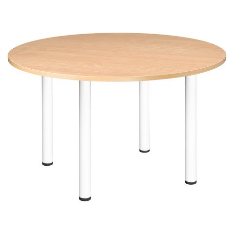 Mesa Redonda Haya 120 cm Patas de tubo en blanco