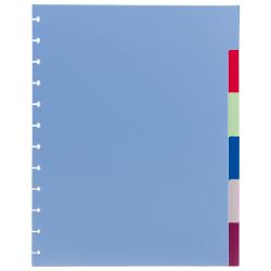 Set of 6 multicoloured neutral dividers A4 Viquel plastic