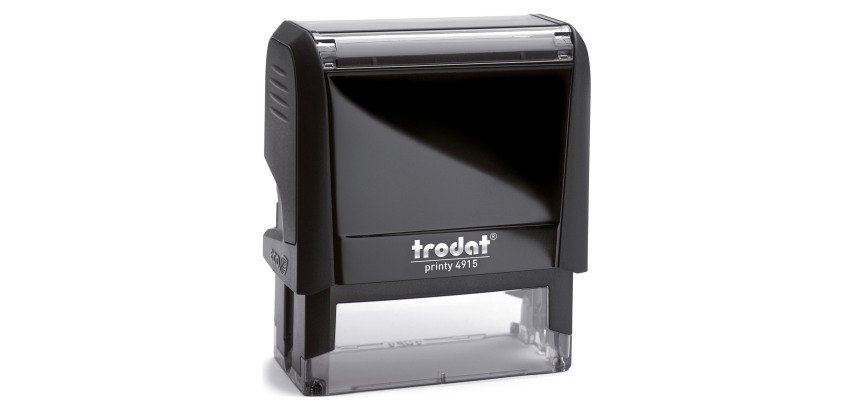 Trodat Printy 4915 sello con texto personalizable 8 líneas 70 x 25 mm monocromo