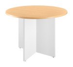 Table ronde 100 cm plateau blanc pieds croix Essens