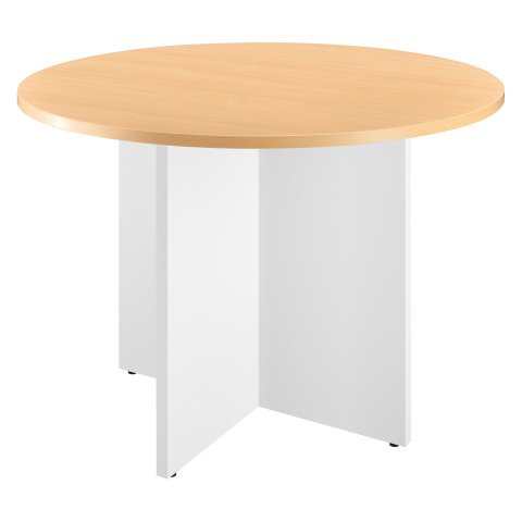 Mesa redonda Haya 100 cm patas en cruz Excellens / Blanco