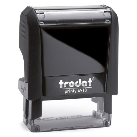 Trodat Printy 4910 sello con texto personalizado 2 líneas monocromo carcasa negra