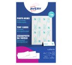 Lot de 40 chevalets porte-nom Avery papier 120 x 45 mm