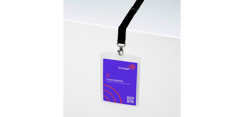 Big badge with lanyard Avery 148 x 105 mm - Box of 10