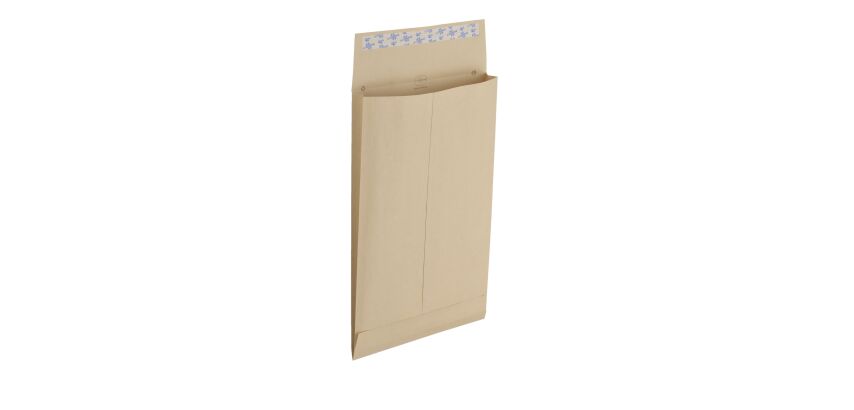 Box 50 Kraft Adour sleeves 280 x 365 mm 120g self-adhesive gusseted 3 cm La Couronne