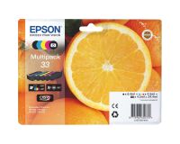 Epson 33 Pack 5 cartuchos originales Negro + negro foto +  tricolor  (250 + 200 + 3 x 200 páginas)