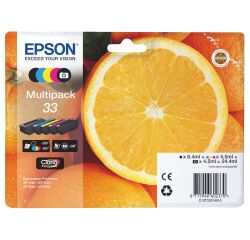 Epson 33 Pack 5 cartuchos originales Negro + negro foto +  tricolor  (250 + 200 + 3 x 200 páginas)