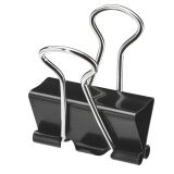 Pince double clip noire 24 mm - Boîte de 10