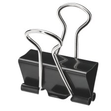 Foldback clips black 19 mm - box of 10