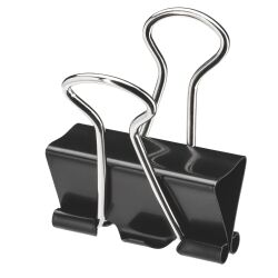 Foldback clips black 24 mm - box of 10