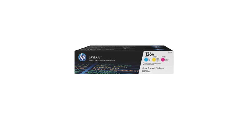 HP 126A - CF341A Pack de 3 toners couleurs pour imprimante laser
