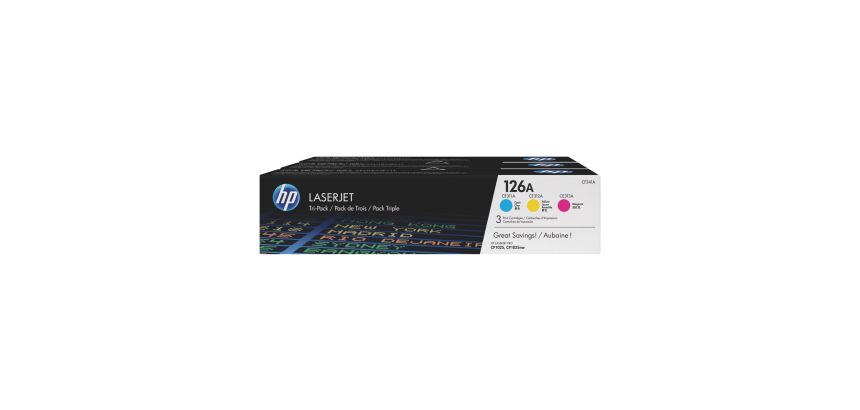 HP 126A - CF341A Pack de 3 toners couleurs pour imprimante laser