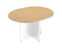 Convertible oval meeting table W140 x D120 cm with Excellens crossed legs.