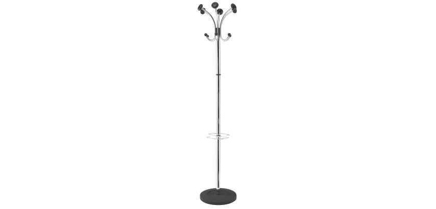 Portemanteau Alba 6 doubles patères métal chromé