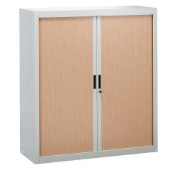 Armoire à rideaux gris démontable H 136 x L 120 cm