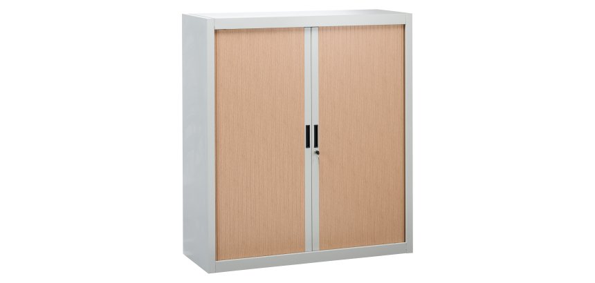 Armoire à rideaux gris démontable H 136 x L 120 cm