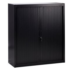 Armoire à rideaux noir démontable 136 x 120 cm