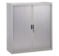 Armoire à rideaux gris démontable H 136 x L 120 cm