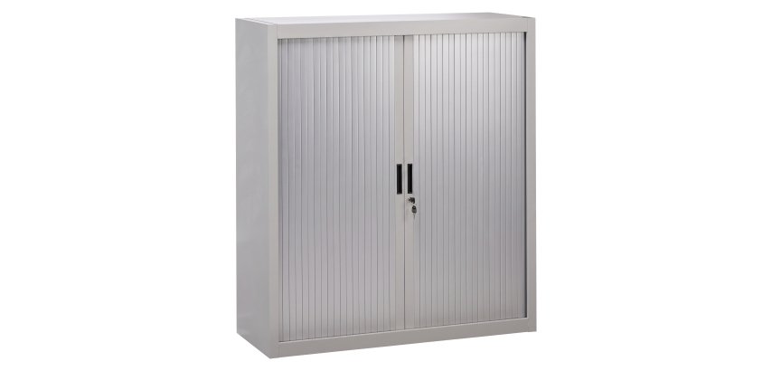 Armoire à rideaux gris démontable H 136 x L 120 cm