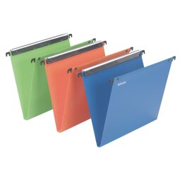 Suspension files for drawers 33 cm polypropylene, bottom 15 mm, assorted colours