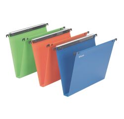 Suspension files for drawers 33 cm, polypropylene, bottom 30 mm, assorted colours