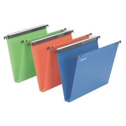 Suspension files for drawers 33 cm, polypropylene, bottom 30 mm, assorted colours