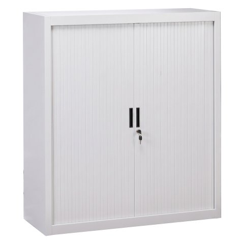 Armario de oficina metálico desmontable Bruneau Alt. 136 x An. 120 cm Blanco Puerta persiana Blanco