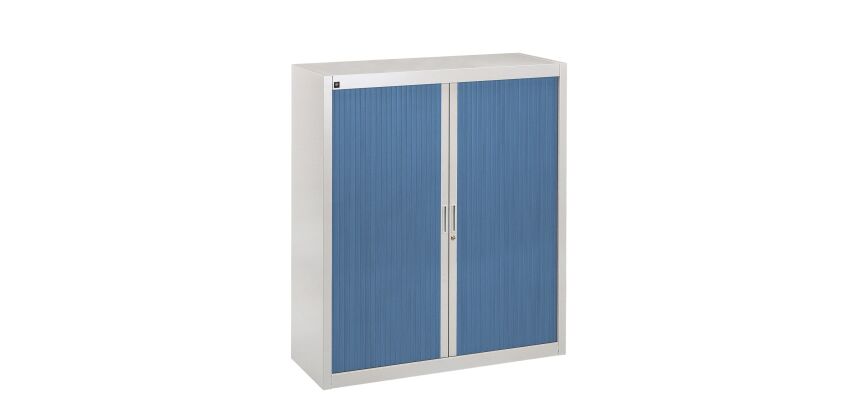 Armoire à rideaux gris démontable H 136 x L 120 cm