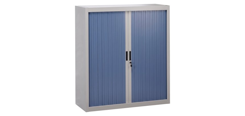 Armoire à rideaux gris démontable H 136 x L 120 cm