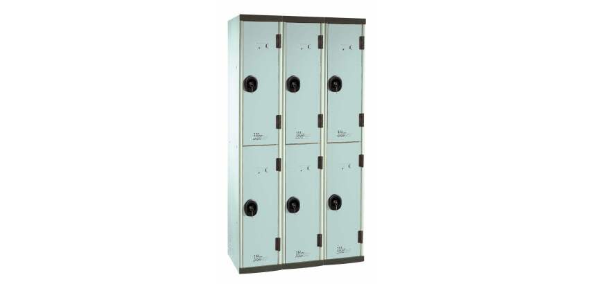 Vestiaire colonnes 2 cases monobloc