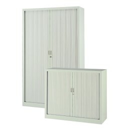 Armoires à rideaux généric H 198 cm gris clair 1 achetée = 1 armoire H 100 cm offerte