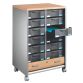 Dessertes mobile aluminium - rideaux hêtre Multiclass 12 tiroirs