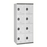 Vestiaire 2 colonnes 4 cases monobloc gris