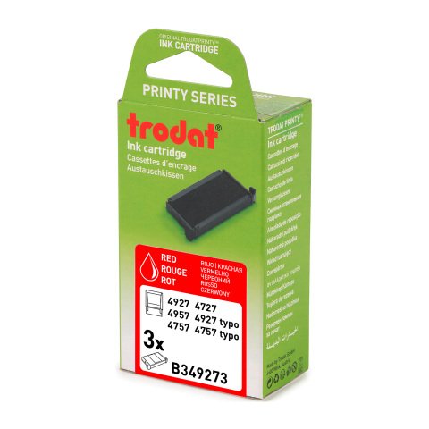 Cinta de tinta Printy 4927 Trodat - Lote de 3 rojo